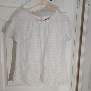Express White Eyelet Blouse